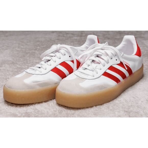 Adidas Sambae White Red Gum Platform Sneakers Samba Womens Size 10 ID0438 - Picture 12 of 15